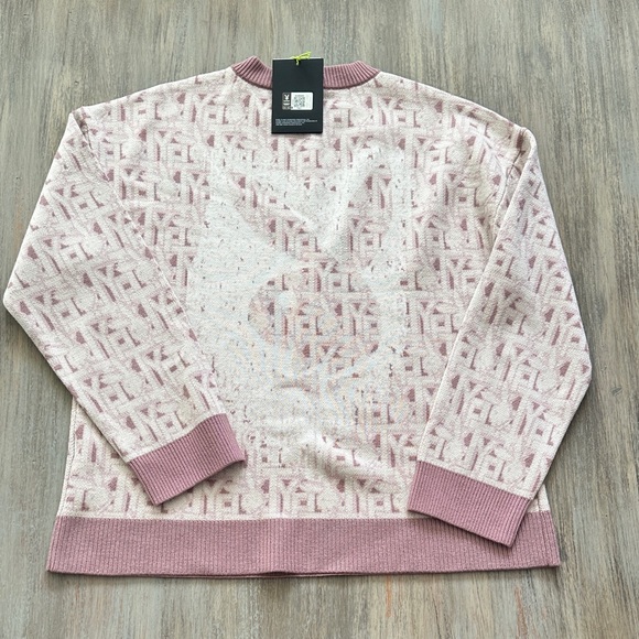 PLAYBOY Pink and Cream Patterned Sweater - Picture 6 of 7